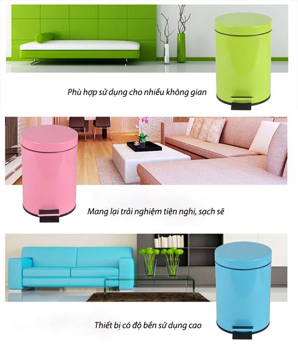 Mẫu thùng rác được sử dụng tại nhiều không gian
