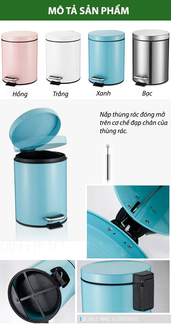 Chi tiết đặc điểm cấu tạo thùng rác