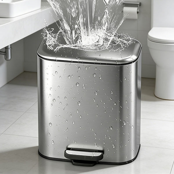 Thùng rác inox đạp chân vuông bền bỉ