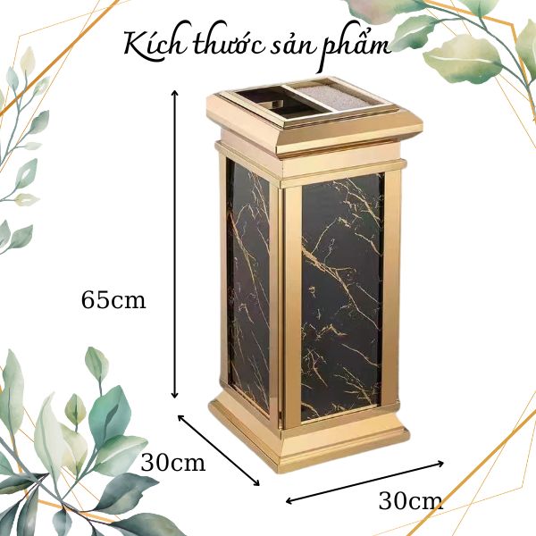 Kích thước thùng rác giả đá trang trí đặt tiền sảnh