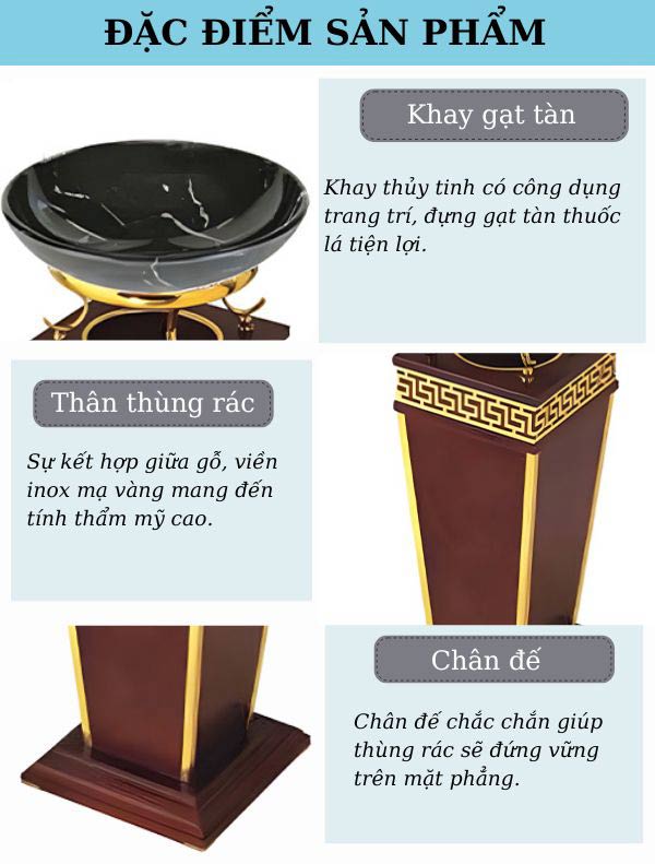 Các đặc điểm thiết kế thùng rác tiền sảnh