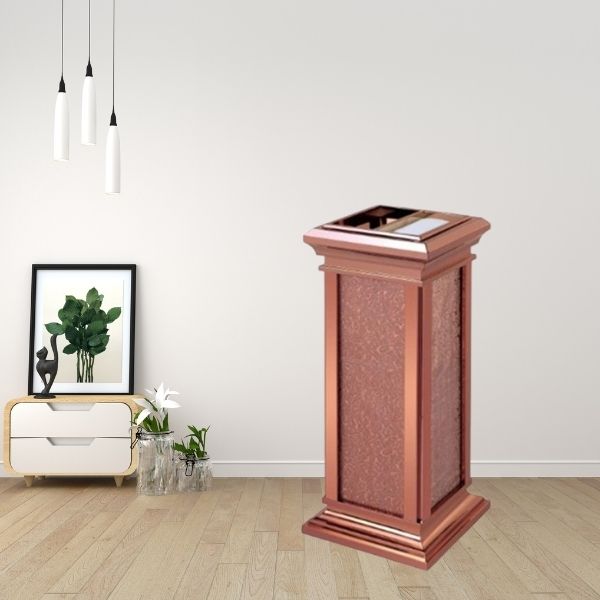 Mẫu thùng rác trang trí bằng chất liệu hợp kim nhôm