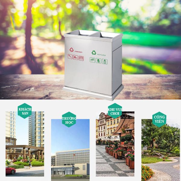 Mẫu thùng rác inox an toàn khi dùng ngoài trời