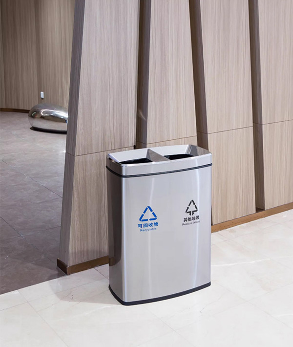 Mẫu thùng rác 2 ngăn sang trọng phù hợp với nhiều không gian