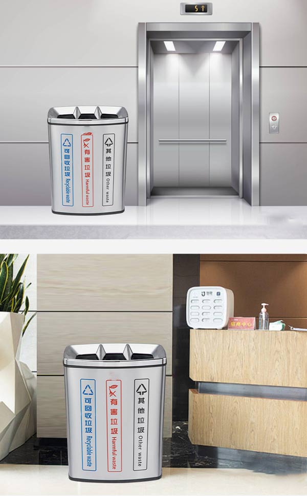 Thùng rác sử dụng được cả môi trường trong nhà, ngoài trời