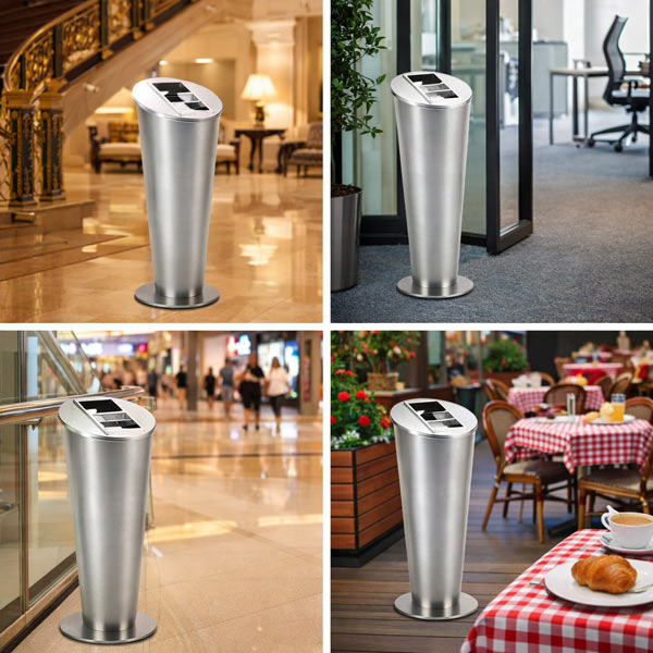 Thùng rác có gạt tàn được sử dụng ở nhiều nơi khác nhau