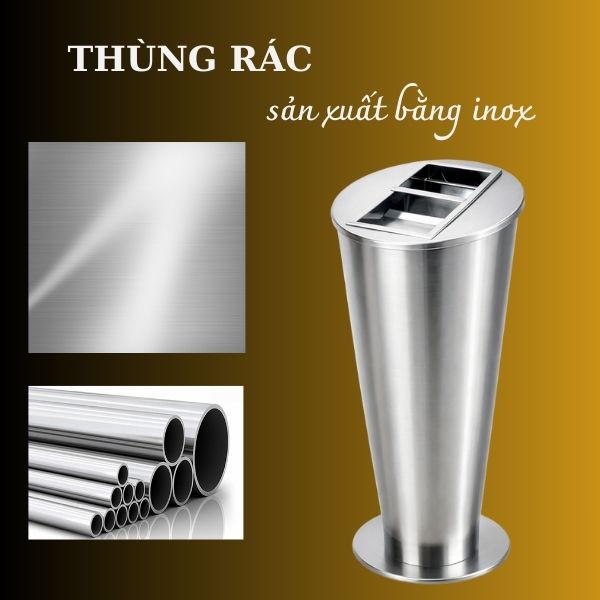 Mẫu thùng rác sản xuất từ inox 201