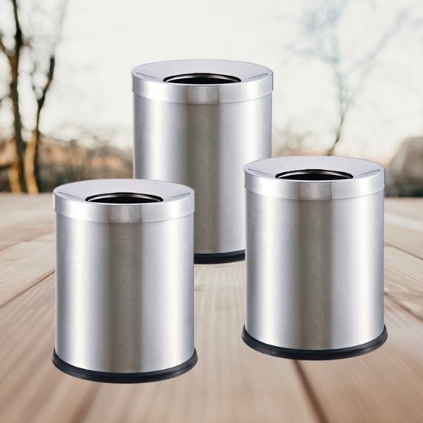 Thùng rác inox nắp hở loại nhỏ