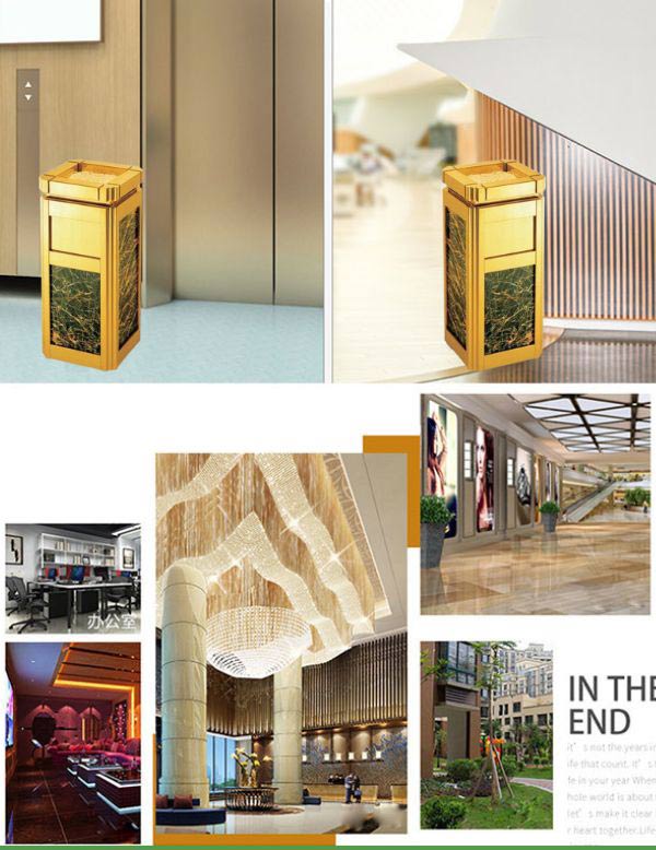 Thùng rác sử dụng nhiều tại các  văn phòng, hành lang khách sạn, khu chung cư cao cấp 