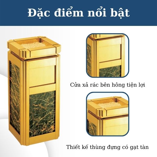 Kết cấu thùng rác đá đơn giản và tiện lợi