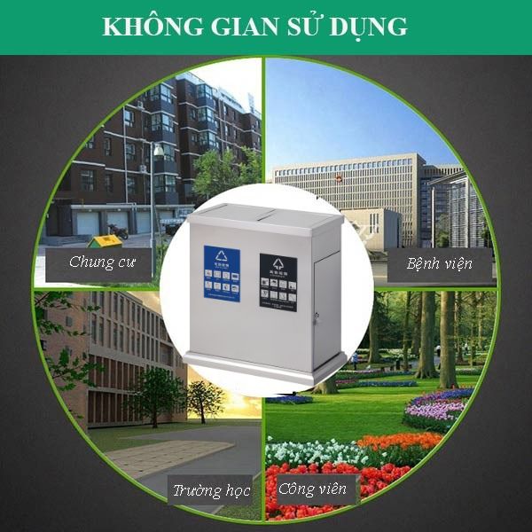 Thùng rác inox 2 ngăn nắp bập bênh có tính ứng dụng cao