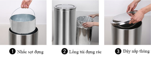 Thùng tôn hoa đựng rác trực tiếp