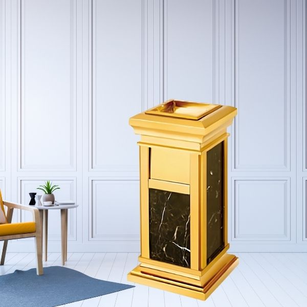 Thùng rác đá hoa cương đá đen