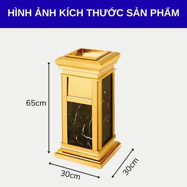 Thùng rác có kích thước nhỏ gọn, kiểu dáng trụ chắc chắn