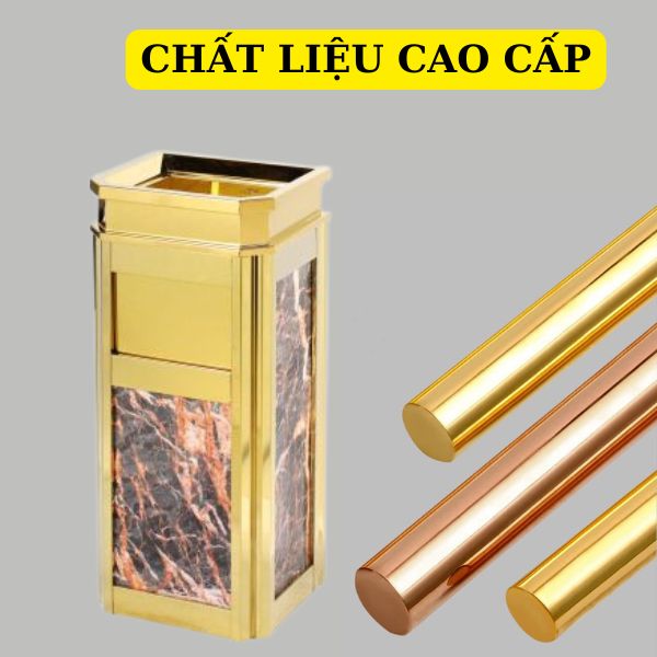 Khung viền thùng rác làm bằng inox mạ vàng