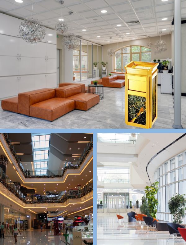 Mẫu thùng rác được sử dụng ở nhiều không gian