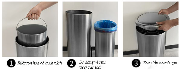 Thùng rác 2 lớp khá là tiện lợi