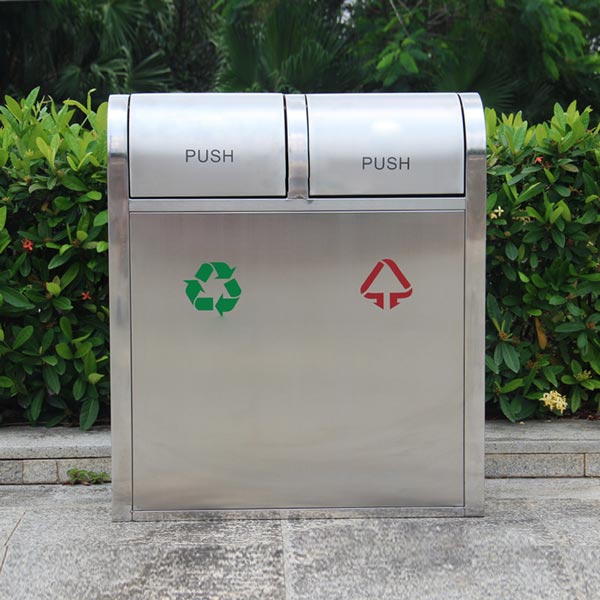 Thùng rác 2 ngăn inox đẹp