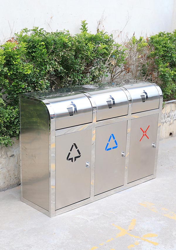 Mẫu thùng rác cửa đẩy loại 3 ngăn