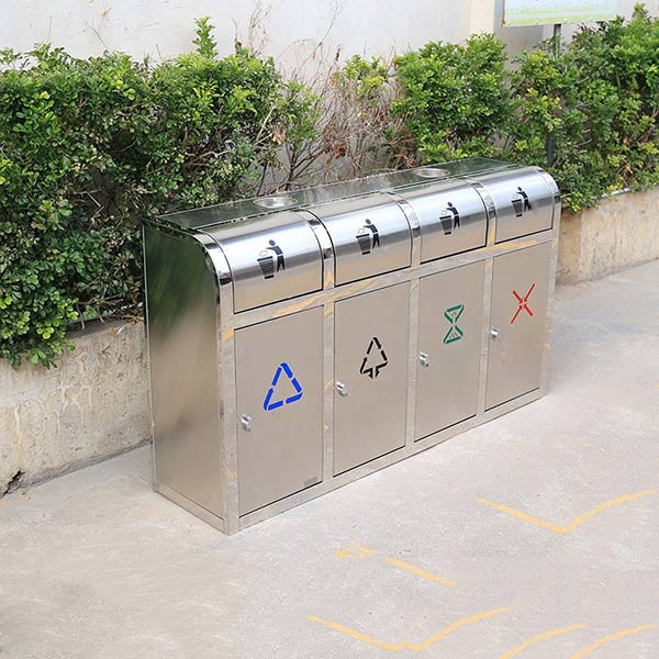 Mẫu thùng rác inox cửa đẩy loại 4 ngăn