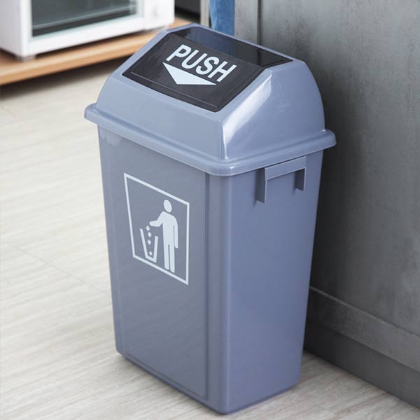 Mẫu thùng rác 40L nắp đẩy tiện lợi màu ghi