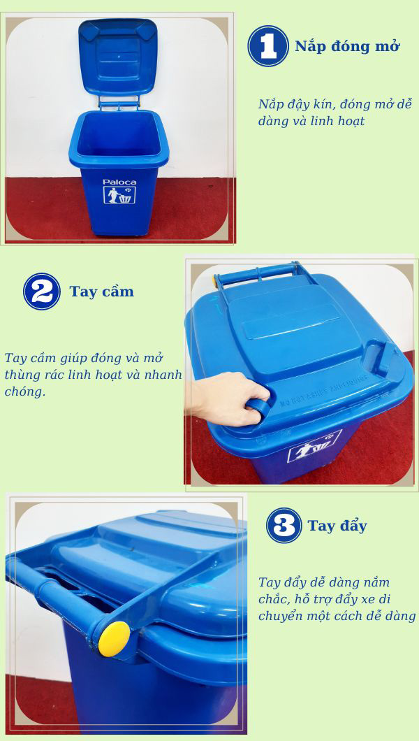 Mô tả chi tiết sản phẩm thùng rác nhựa