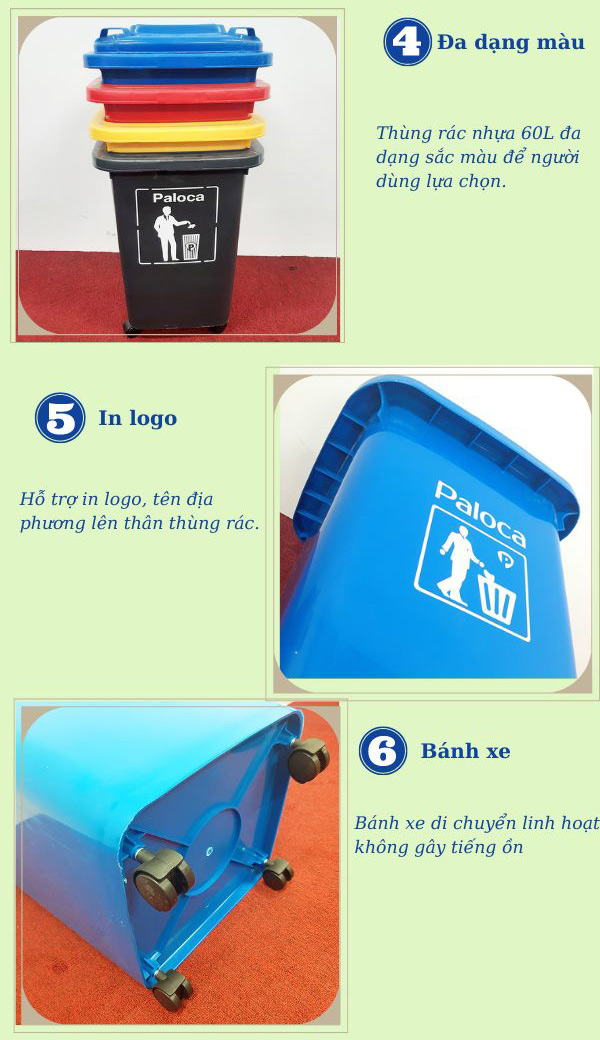 Thùng rác được gia công chắc chắn