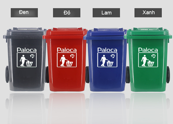 Mẫu thùng rác 80L bằng nhựa HDPE