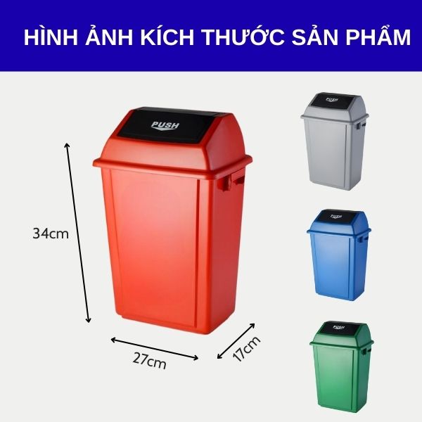 Tham khảo kích thước thùng rác 10L