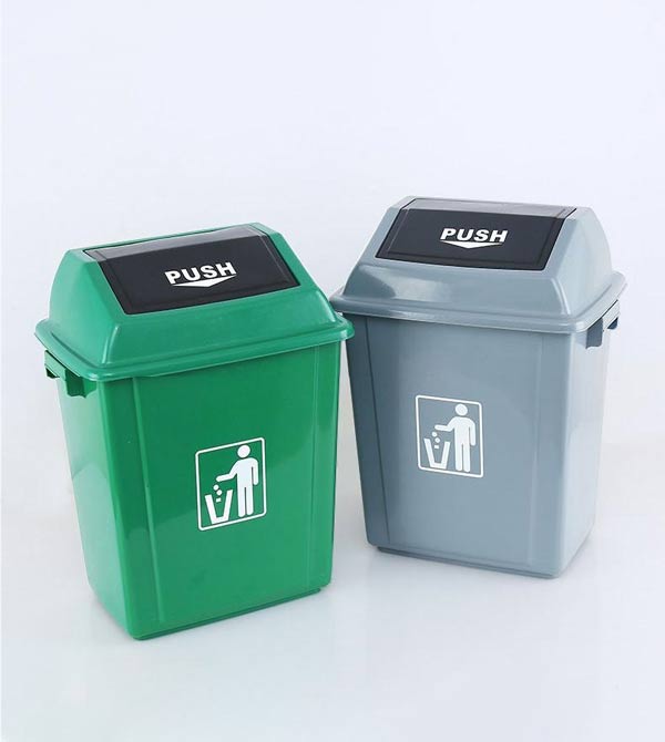 Thùng rác 10L màu xanh và màu ghi