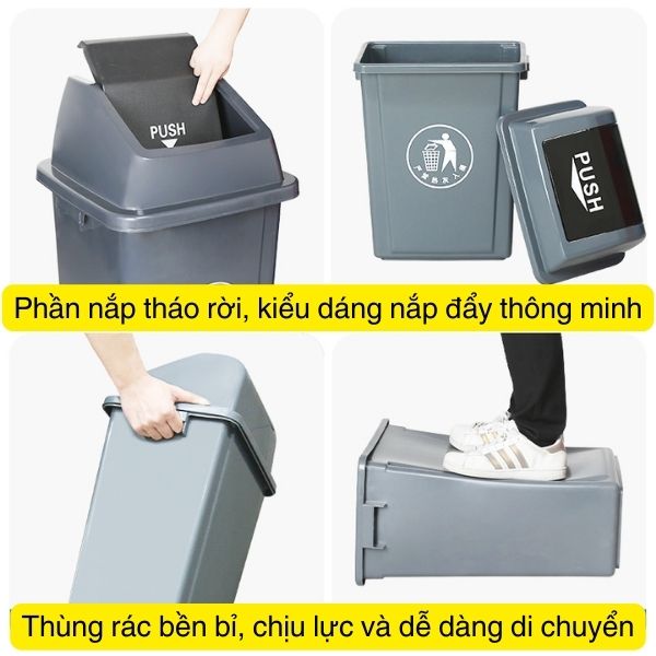 Cấu tạo các bộ phận và thiết kế thùng rác