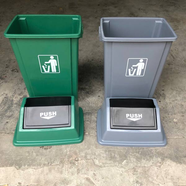 Hình ảnh thực tế thùng rác nhựa 40L tại kho Paloca