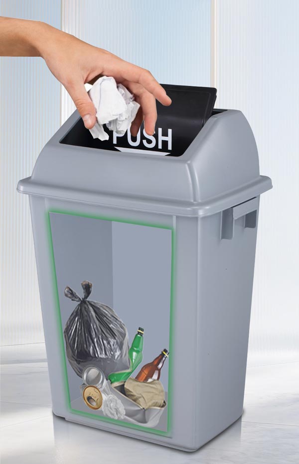 Thùng rác nhựa 58L màu ghi