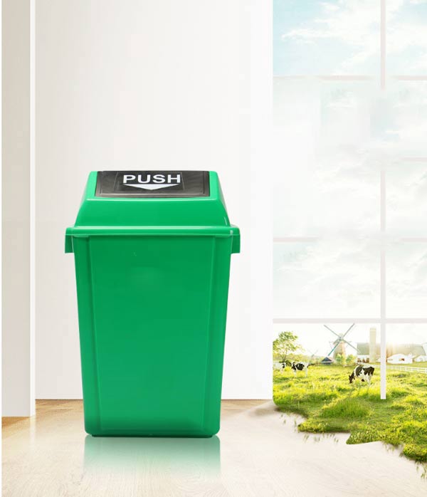 Thùng rác nhựa 58L màu xanh