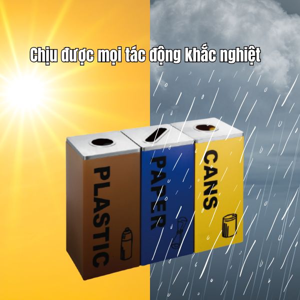 Mẫu thùng rác thiết kế chắc chắn, bền đẹp dưới mọi điều kiện thời tiết