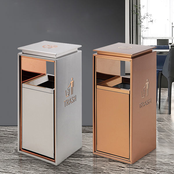 Với kiểu dáng thiết kế hiện đại mẫu thùng rác được sử dụng ở nhiều nơi