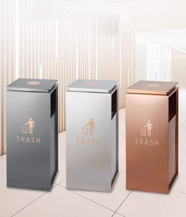 Mẫu thùng rác đặt sảnh loại không kèm khay gạt tàn