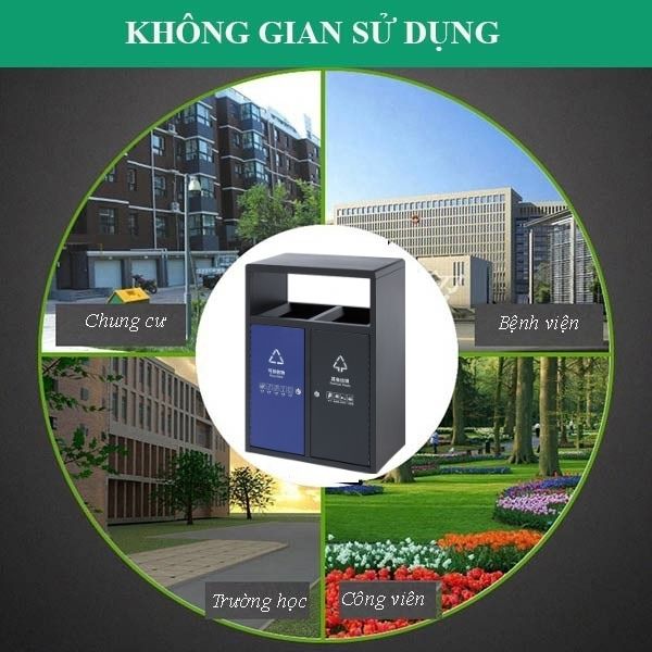 Mẫu thùng rác linh hoạt sử dụng được cả trong nhà, ngoài trời