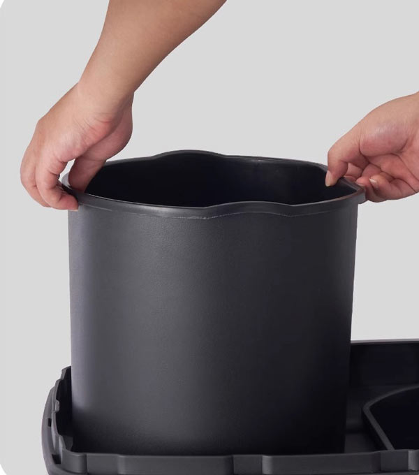 Thùng rác thiết kế 2 lớp, sọt nhựa đựng rác bên trong