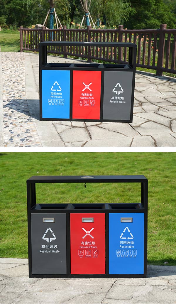 Kiểu dáng thùng rác 3 ngăn đẹp, lại bền bỉ