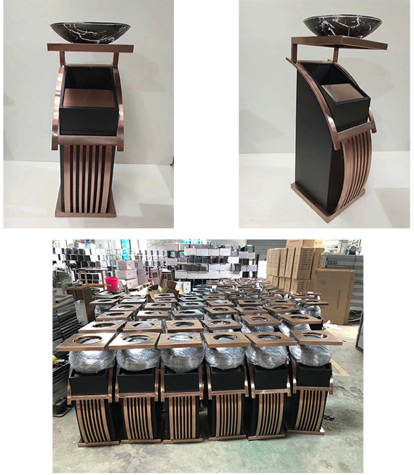 Thùng rác thép viền inox có khay đá tại kho Paloca