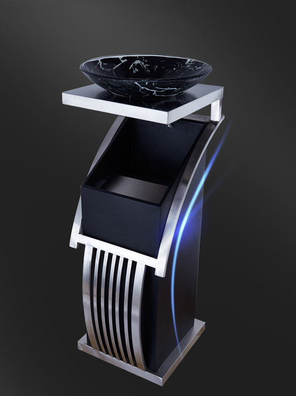 Thân thùng rác trang trí uốn cong