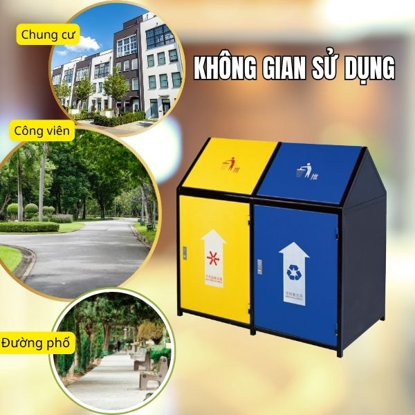 Mẫu thùng rác phù hợp với không gian ngoài trời