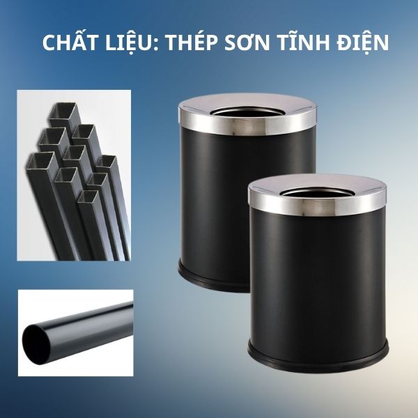 Chất liệu thùng rác chắc chắn, độ bền cao