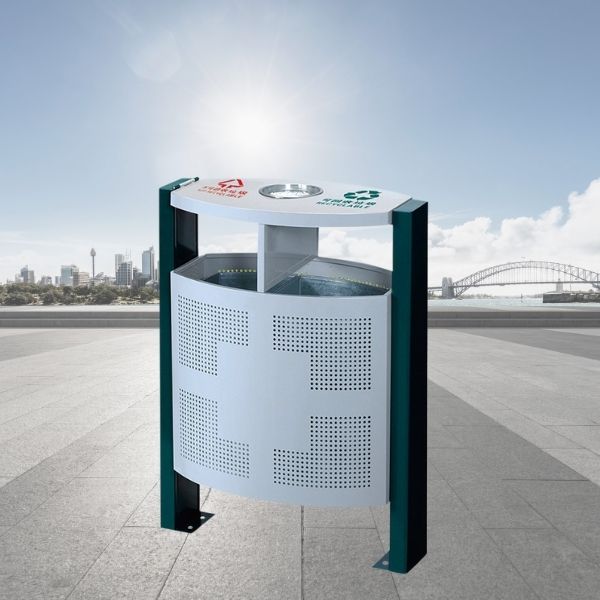 Mẫu thùng đựng rác công cộng 2 ngăn