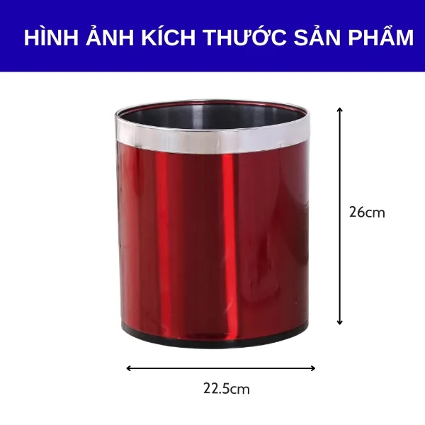 Kích thước sọt rác văn phòng màu đỏ