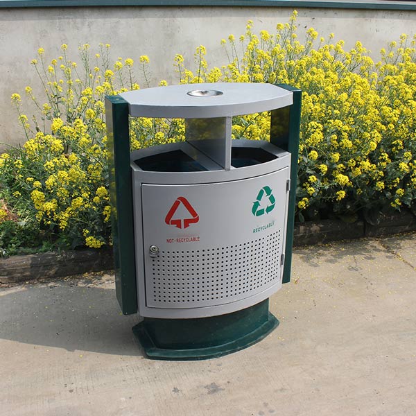 Mẫu thùng rác 2 ngăn phân loại đế cao