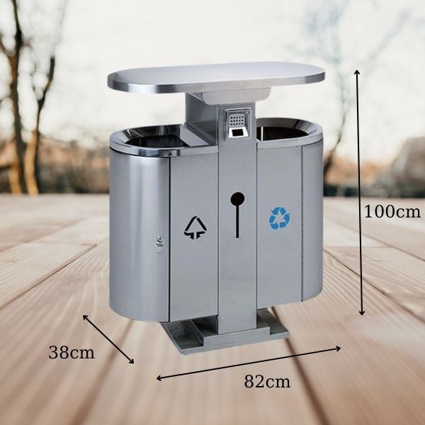 Chi tiết kích thước thùng rác 2 ngăn treo đôi