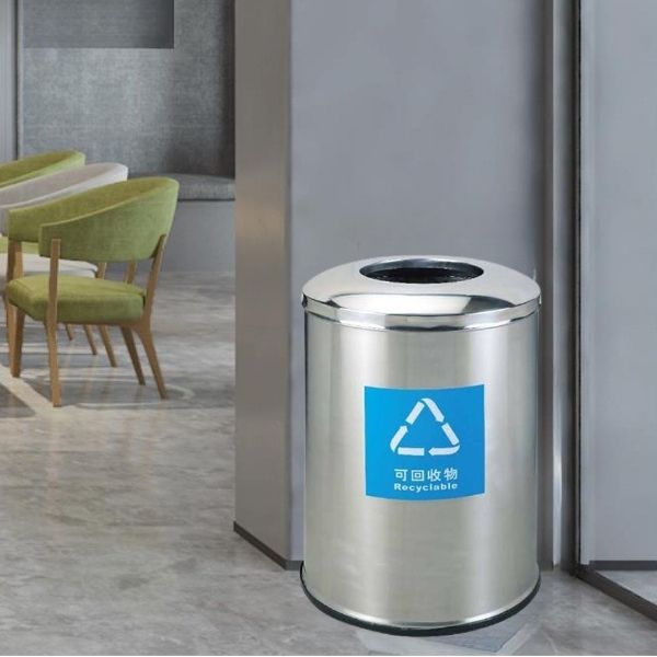 Mẫu thùng rác tròn cỡ lớn dùng tại trung tâm thương mại