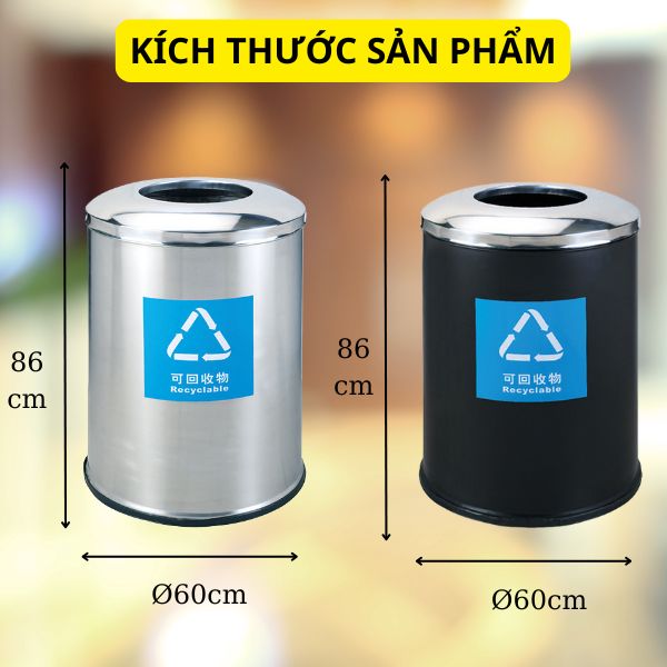 Kích thước thùng rác cỡ lớn
